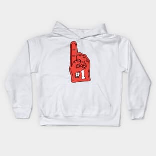 Red Foam Finger Sports Kids Hoodie